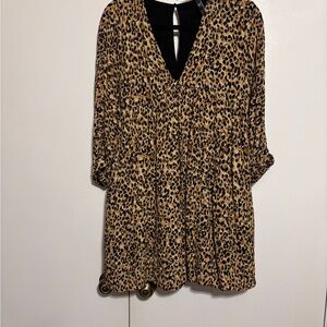 Zara Leopard Print 3/4 Sleeve Dress